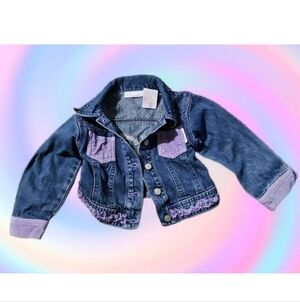 Mary Kate & Ashley Jean Jacket Y2k Girls 3T Purple Ballerina Embroidered Preppy